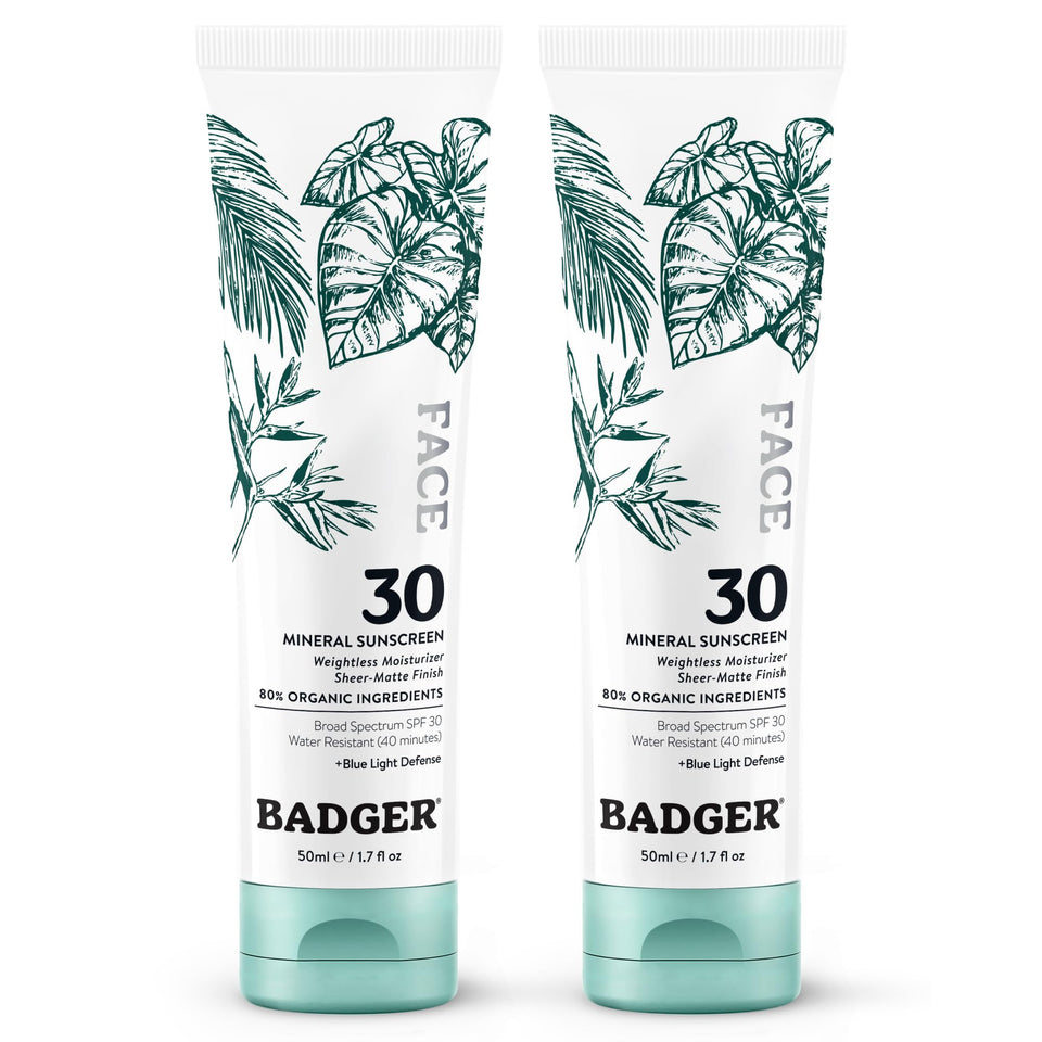 Badger zinc oxide SPF 30 bottle for daily protection