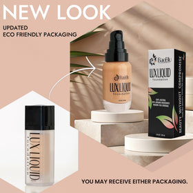 BaeBlu Aloe-Based Lux Foundation application image demonstrates lightweight formula