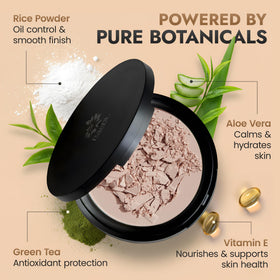 BaeBlu Organic Translucent Setting Powder absorbs oil during midday touch-ups.