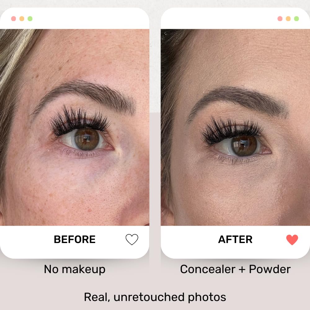 Smooth application of BaeBlu Sunshine concealer for even skin tone.