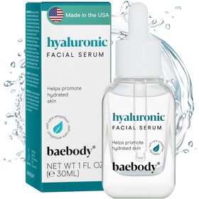 Baebody Hyaluronic Acid Serum bottle closeup for precise dosing and application