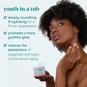 Baebody neck cream AHAs and CoQ10 ingredients highlight exfoliation and antioxidant support