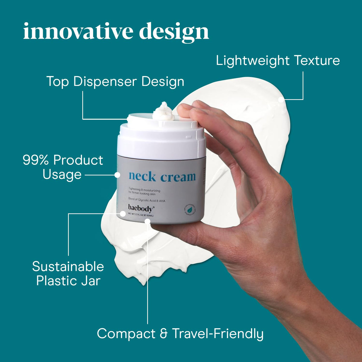 Baebody neck cream for daily use in morning and evening routines