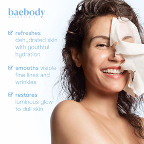 Baebody Snail Mucin Mask ingredients close-up highlighting hydration