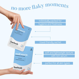 Baebody Snail Mucin Mask unwrapped sheet ready for use