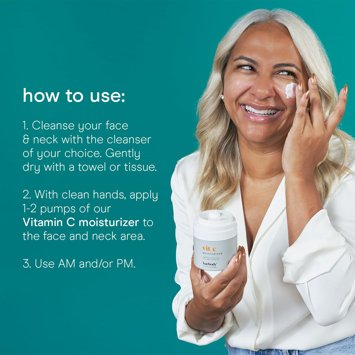 Baebody Vitamin C jar packaging close-up shows compact, travel-friendly design.