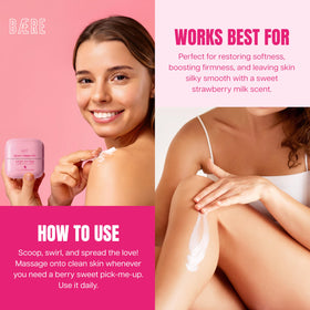 Baere Collagen Strawberry Milk Body Butter vegan ingredients nourish without heaviness