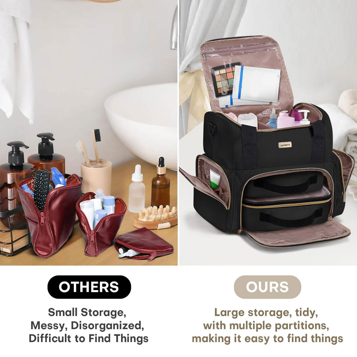 BAFAMYE premium nylon exterior with thick padding protects contents
