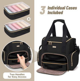 BAFAMYE side pockets with mesh organizers keep toiletries upright