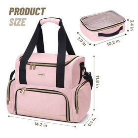 BAFAMYE travel makeup bag top compartment dividers for customized storage on the go