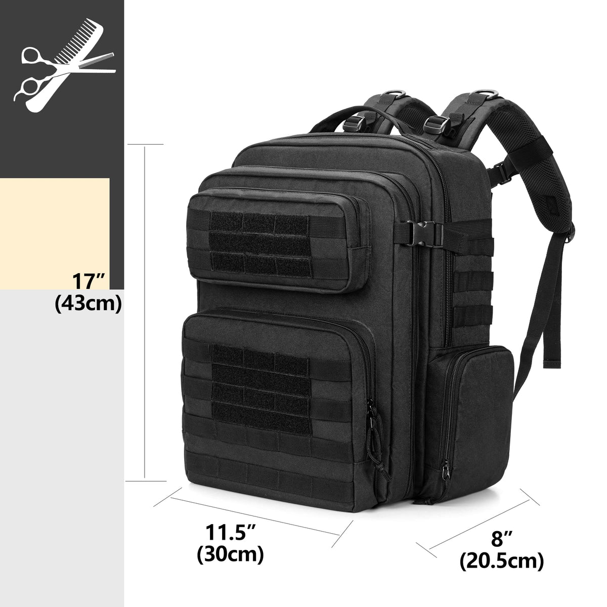 Compact 11.5 x 8 x 17 inch size of the BAFASO case