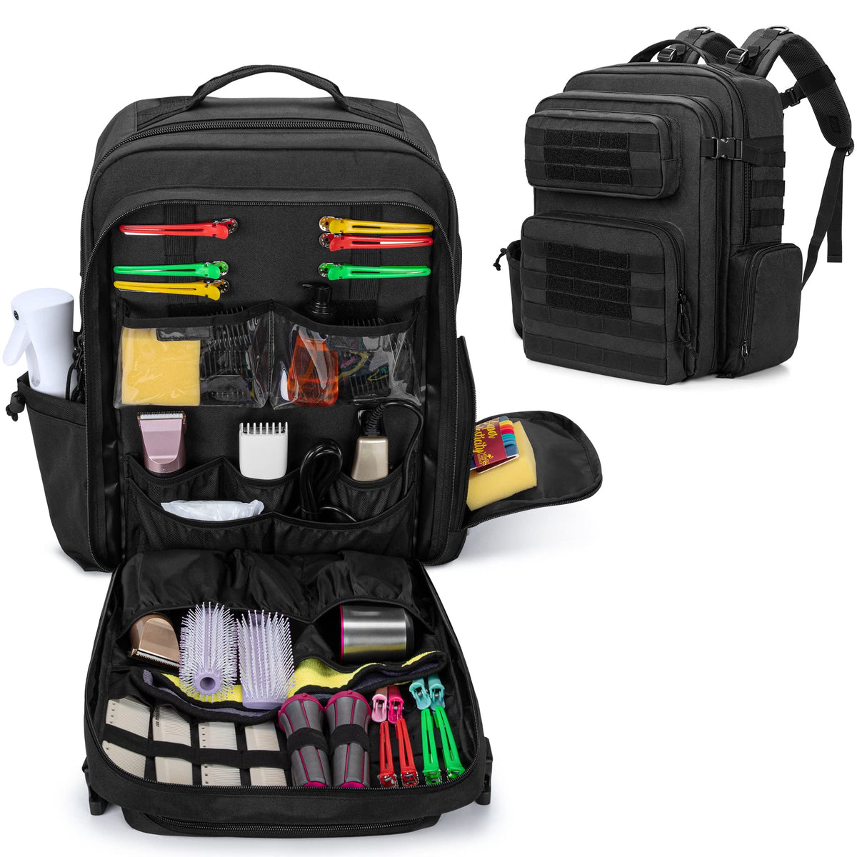 BAFASO barber case with front pocket organization for clippers and cables