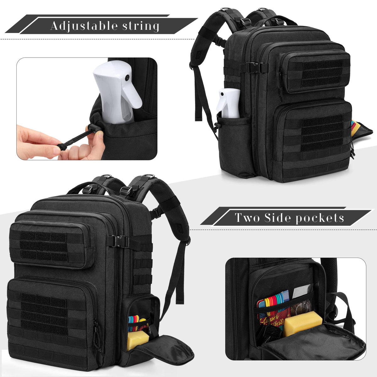 Front zipper pockets for small tools and guards in BAFASO case
