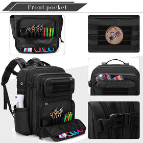 Side pocket with spray bottle in BAFASO barber case