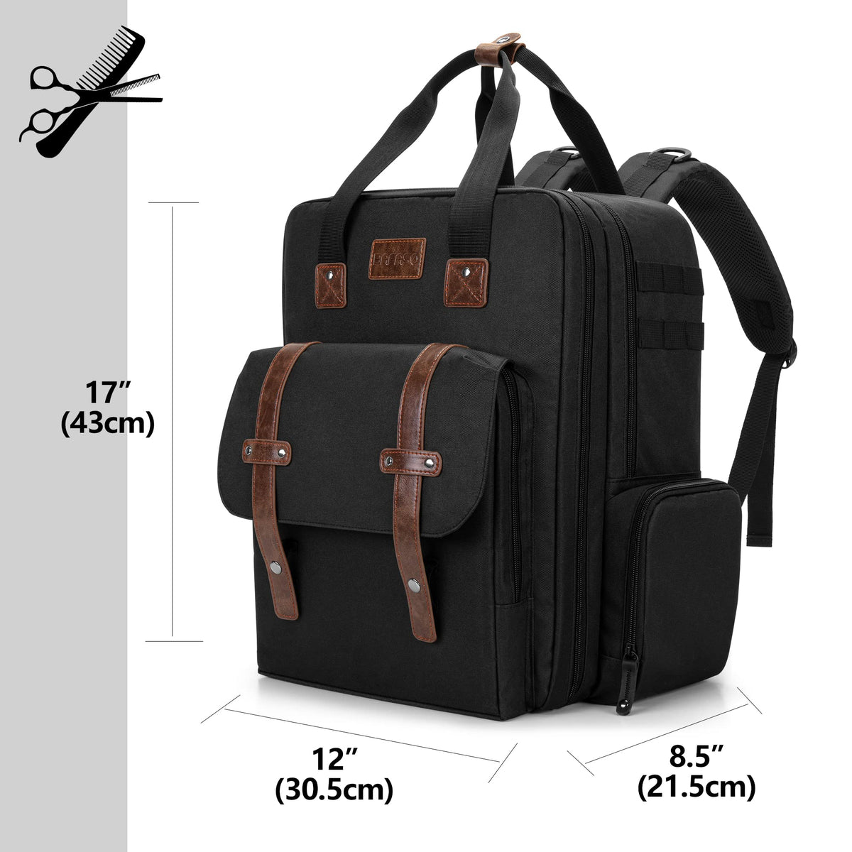 BAFASO barber case side pocket adds space for sprays or small items.