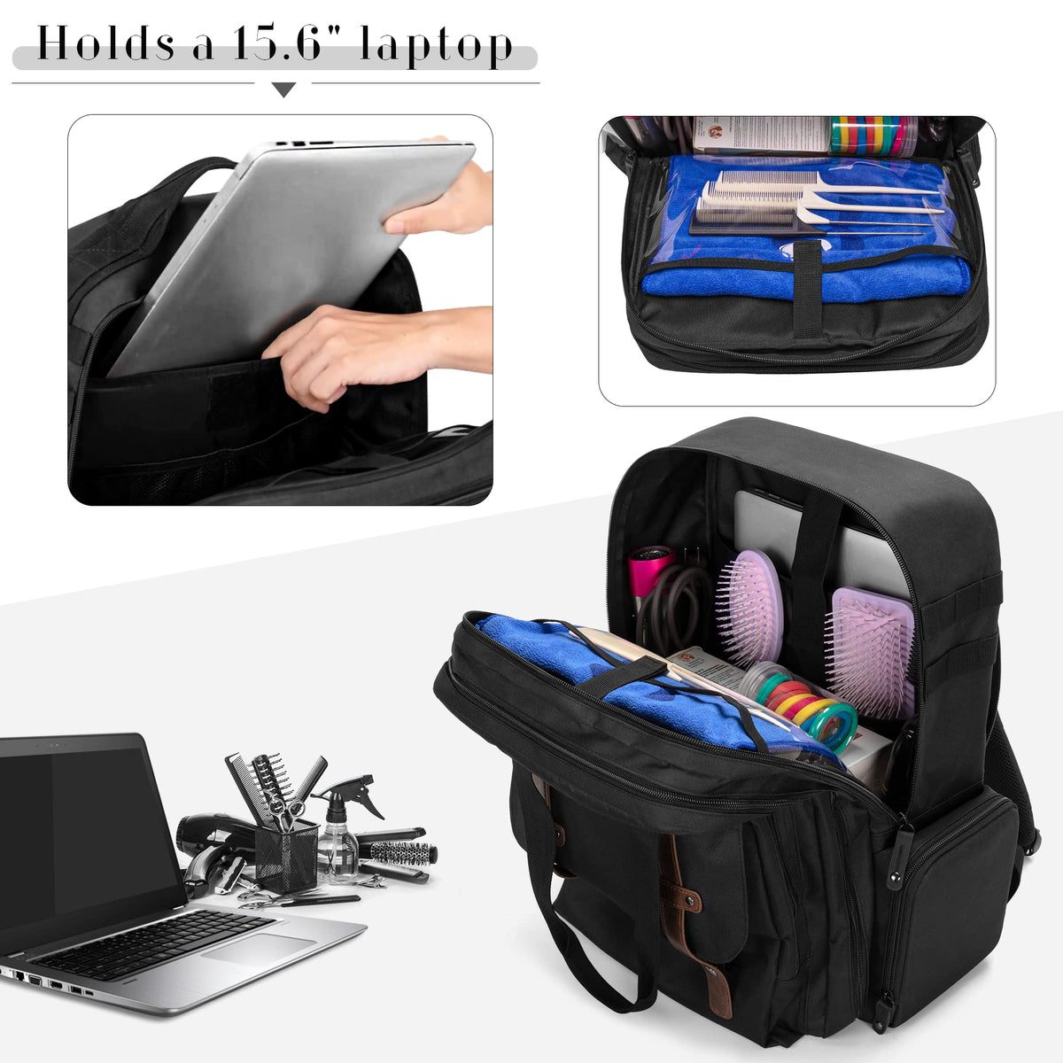 BAFASO barber case tool pockets offer versatile storage for clippers and guards.