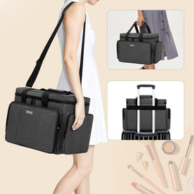 BAFASO bag bottom pad and dividers protect fragile cosmetics inside.