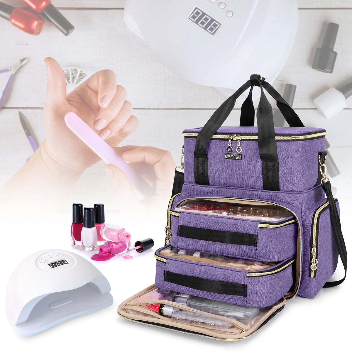 BAFASO product dimensions show compact travel-ready design