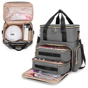 BAFASO double-layer organizer front view showing 70-bottle capacity for easy travel storage.