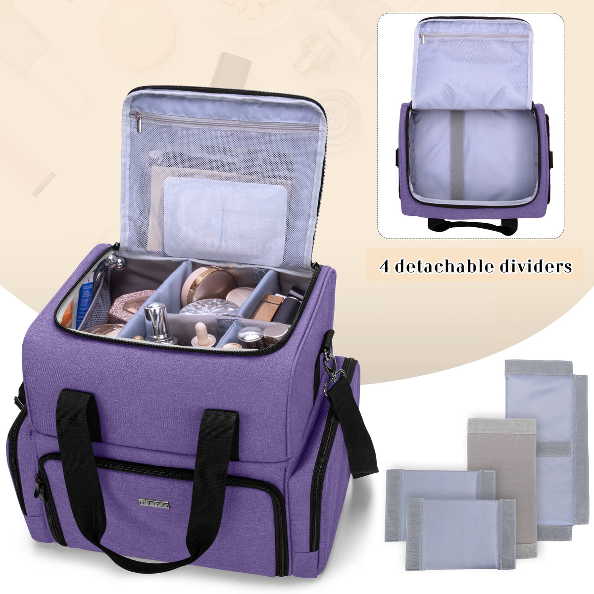 BAFASO inner pocket for masks and small items inside the makeup bag