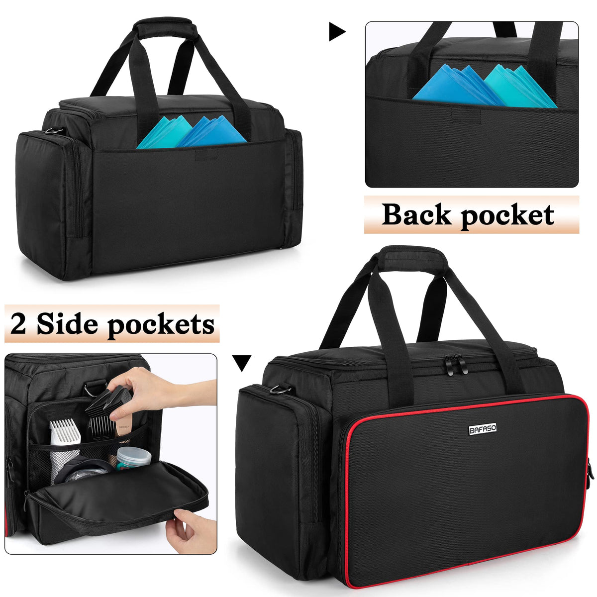 BAFASO bag with adjustable shoulder strap for comfortable carrying during travel