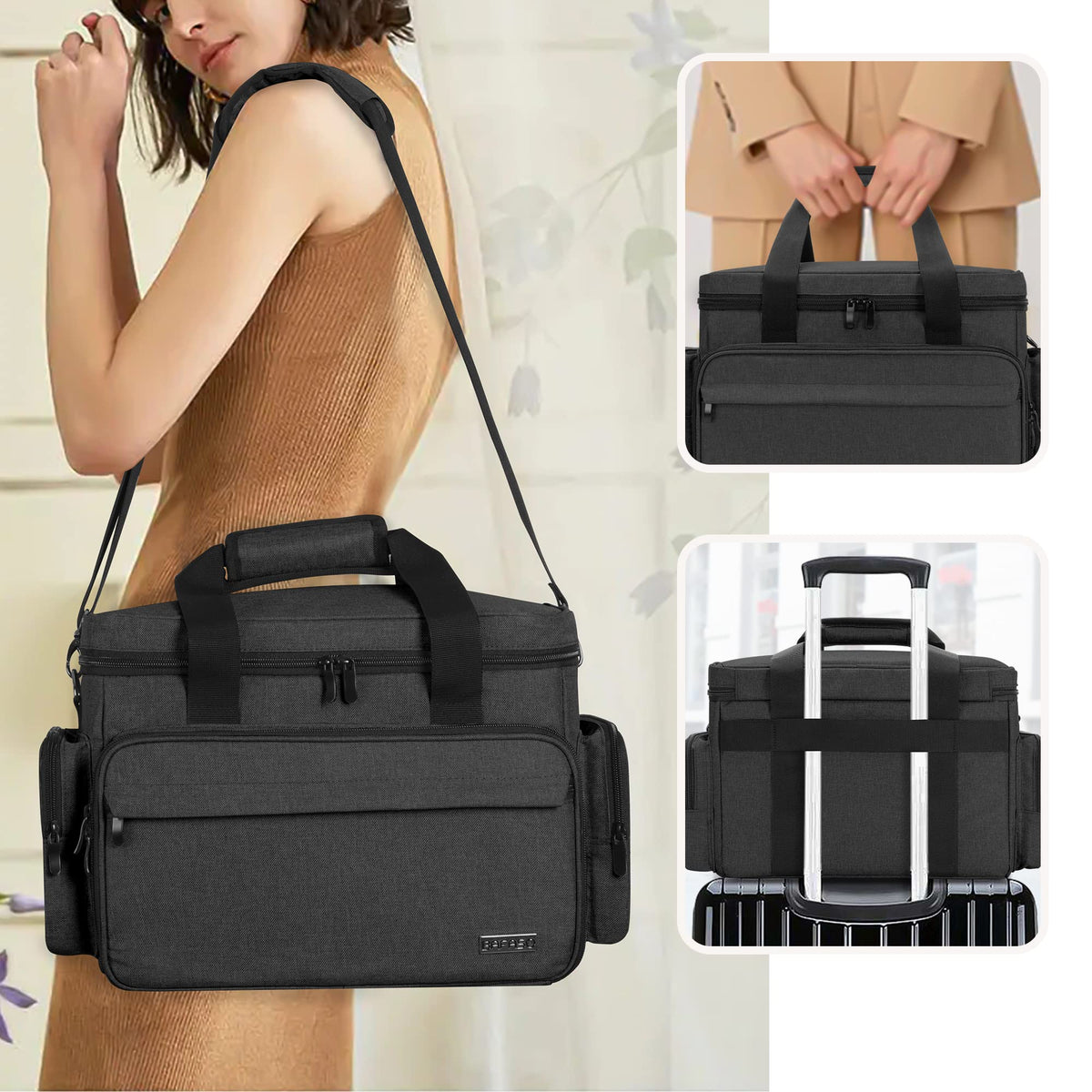 BAFASO large makeup bag top clear pocket storing hair products neatly