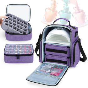 BAFASO Nail Polish Organizer opened to show compartments for brushes and tools.