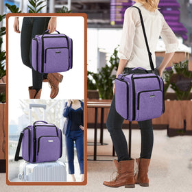 BAFASO purple makeup bag back pocket with suitcase strap