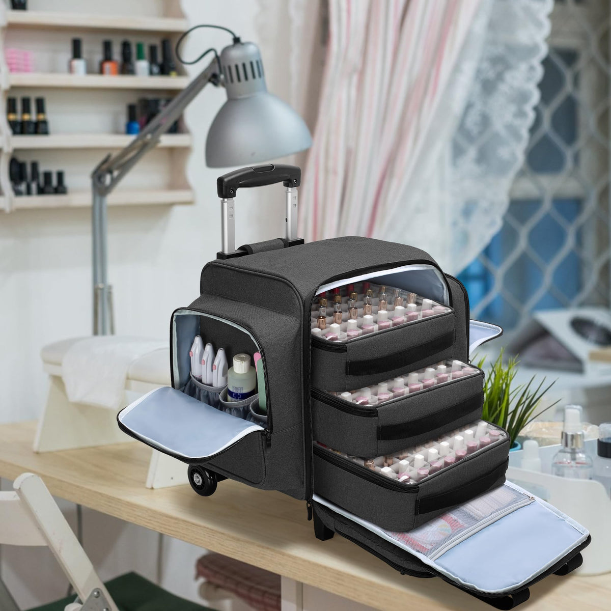 BAFASO rolling organizer with two handles and detachable dolly