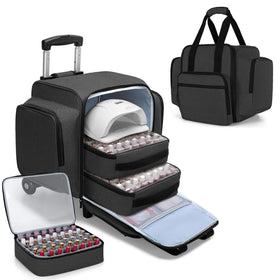 BAFASO rolling nail polish organizer front view showing accessible bottles