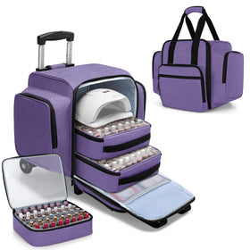 BAFASO rolling nail polish organizer main compartment holds 144 bottles for organized transport