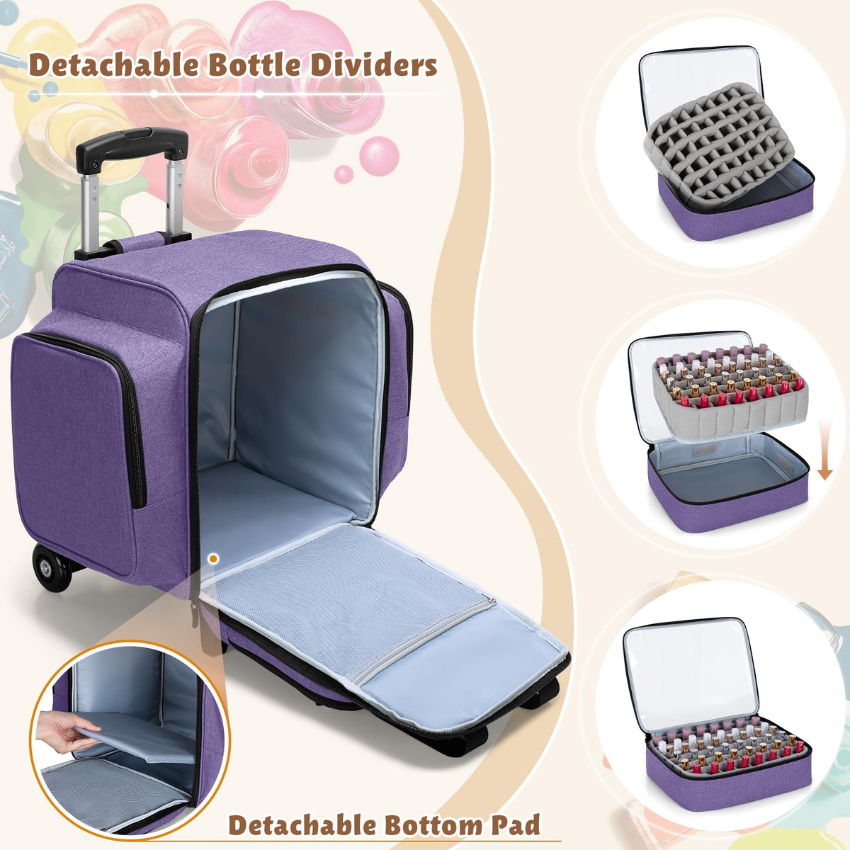 BAFASO organizer removable cases showcase flexible storage for up to 48 bottles each