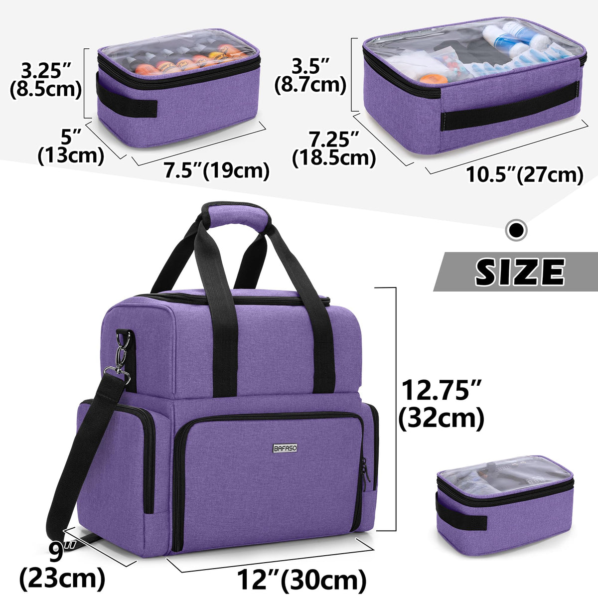 BAFASO tattoo case inner removable pouches keep supplies organized