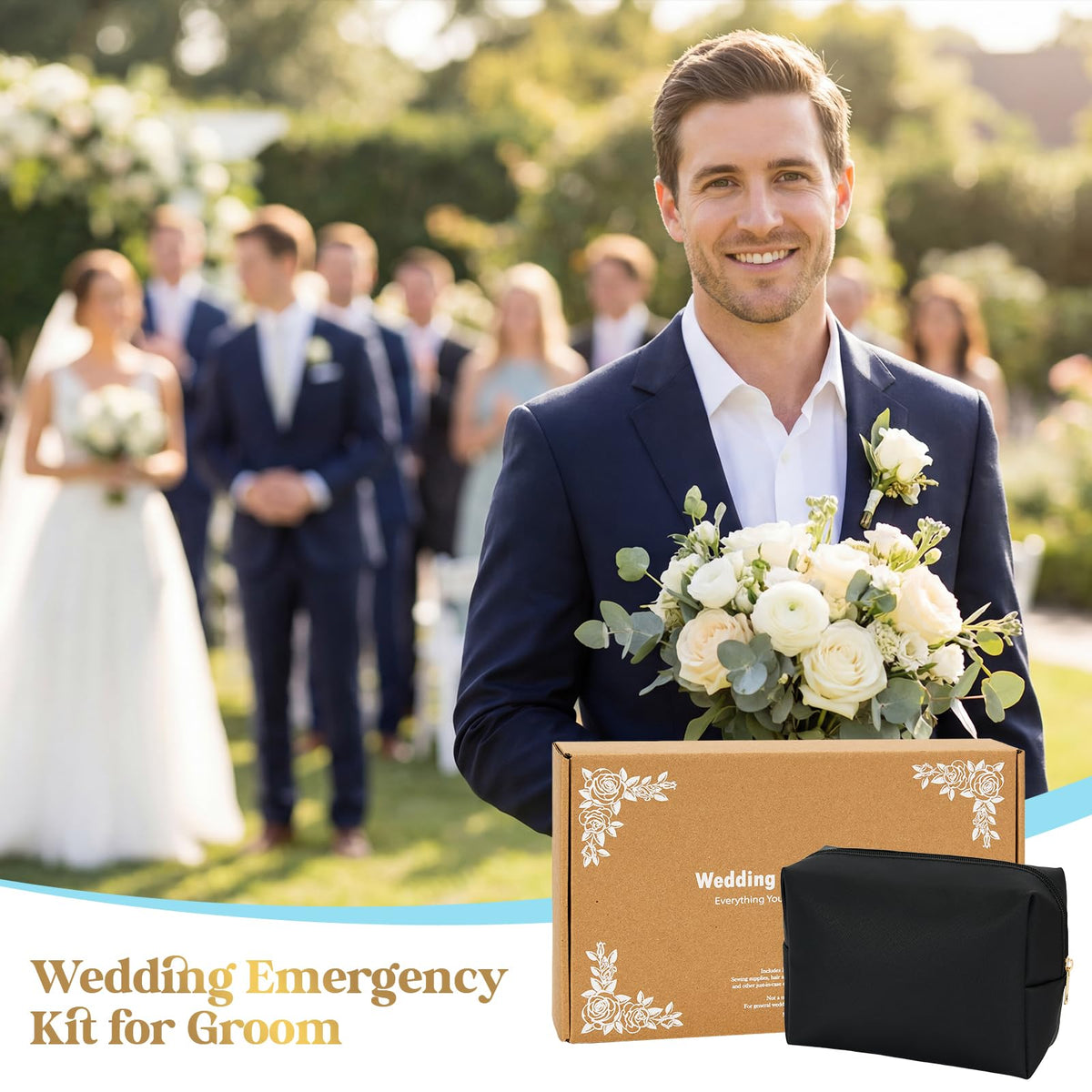 Bafeil Groom Emergency Kit compact bag keeps essentials within reach all day.