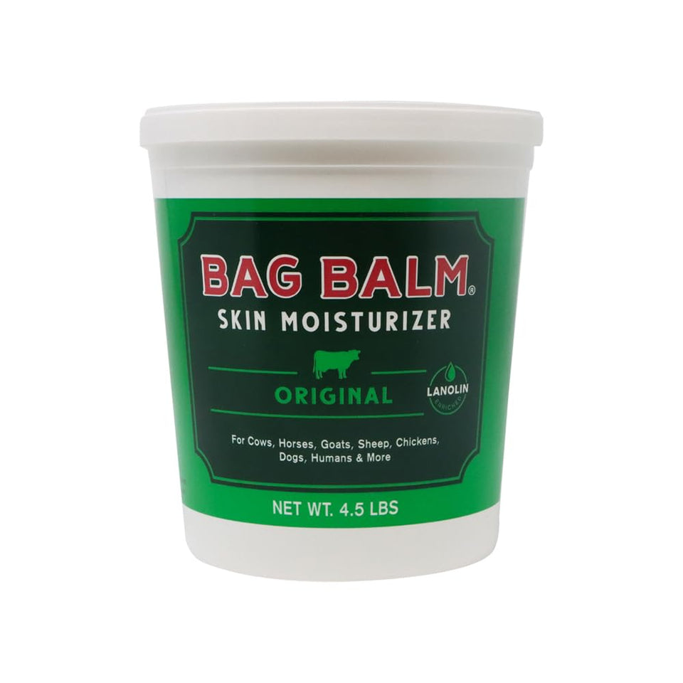 Bag Balm 72oz pail close-up showing creamy, versatile moisturizer for dry skin.