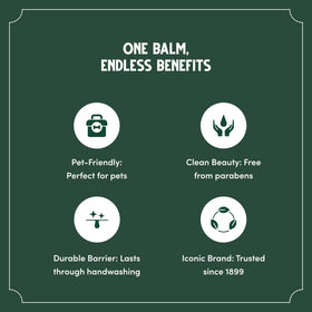 Bag Balm Original fragrance-free formula with gentle care.