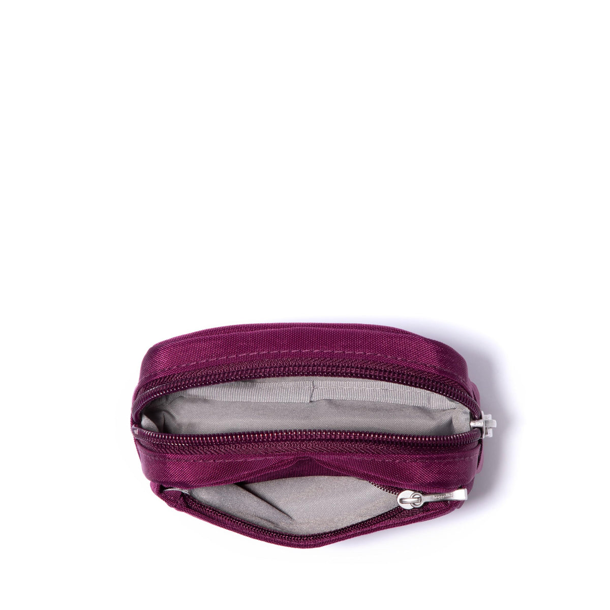 Baggallini mini cosmetic pocket lightweight design reduces bag bulk.