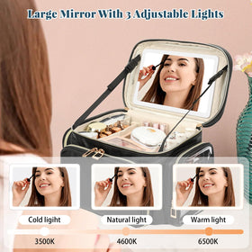Bagmoly LED mirror with three light modes supports precise makeup application anywhere.
