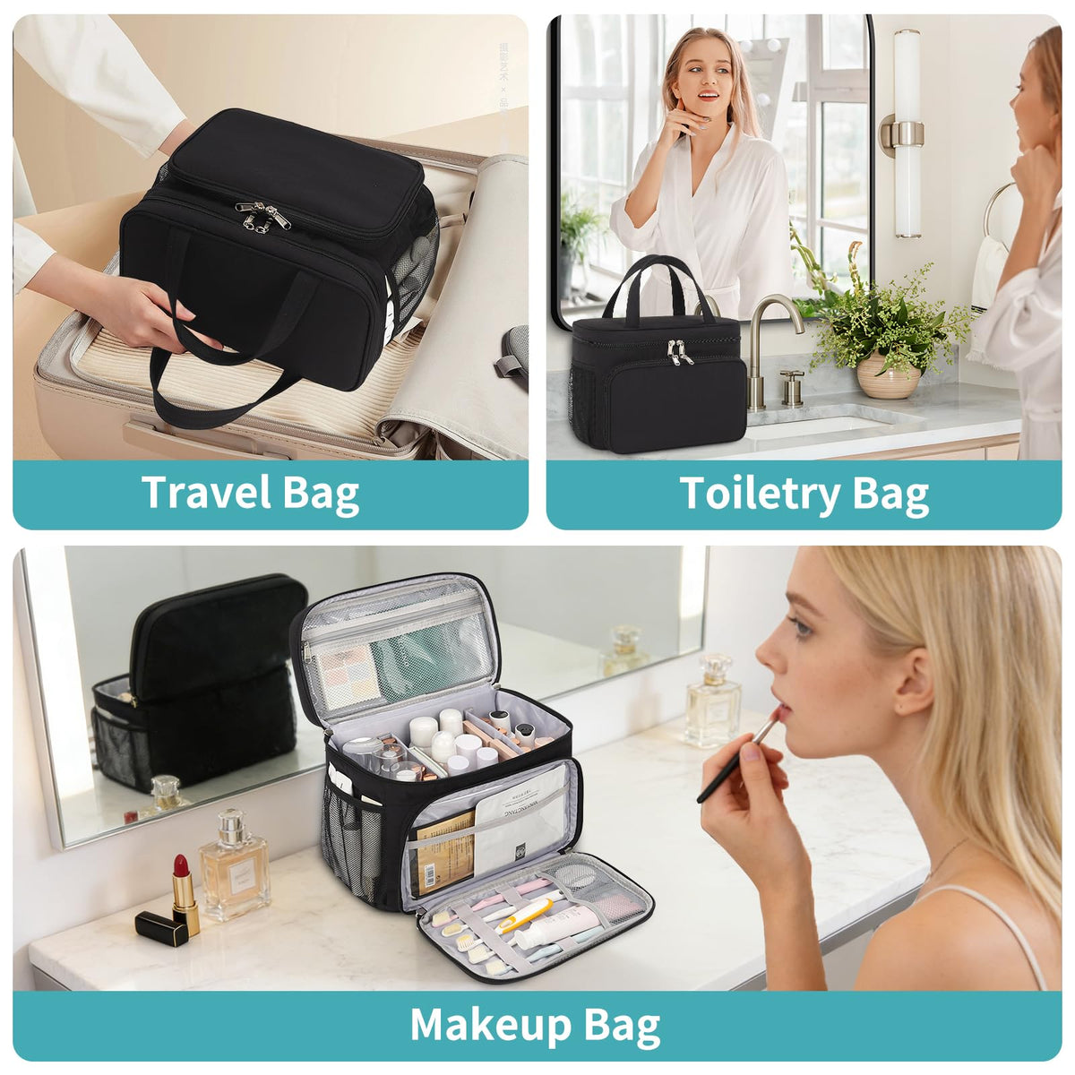 Bagmoly mesh pockets organize small items for fast, visible retrieval.