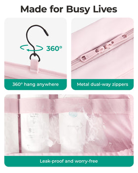 BAGSMART 360-degree swivel hook allows versatile hanging.