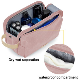 BAGSMART Dopp kit with waterproof zipper pockets keeps items sorted and ready