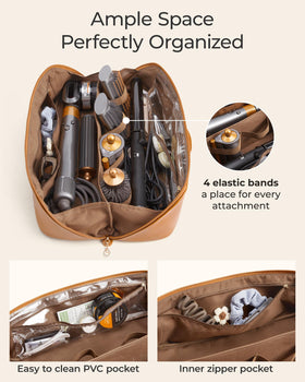 Elastic bands secure attachments inside the BAGSMART organizer for travel