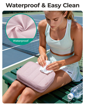 BAGSMART four-compartment layout keeps cosmetics neatly separated.