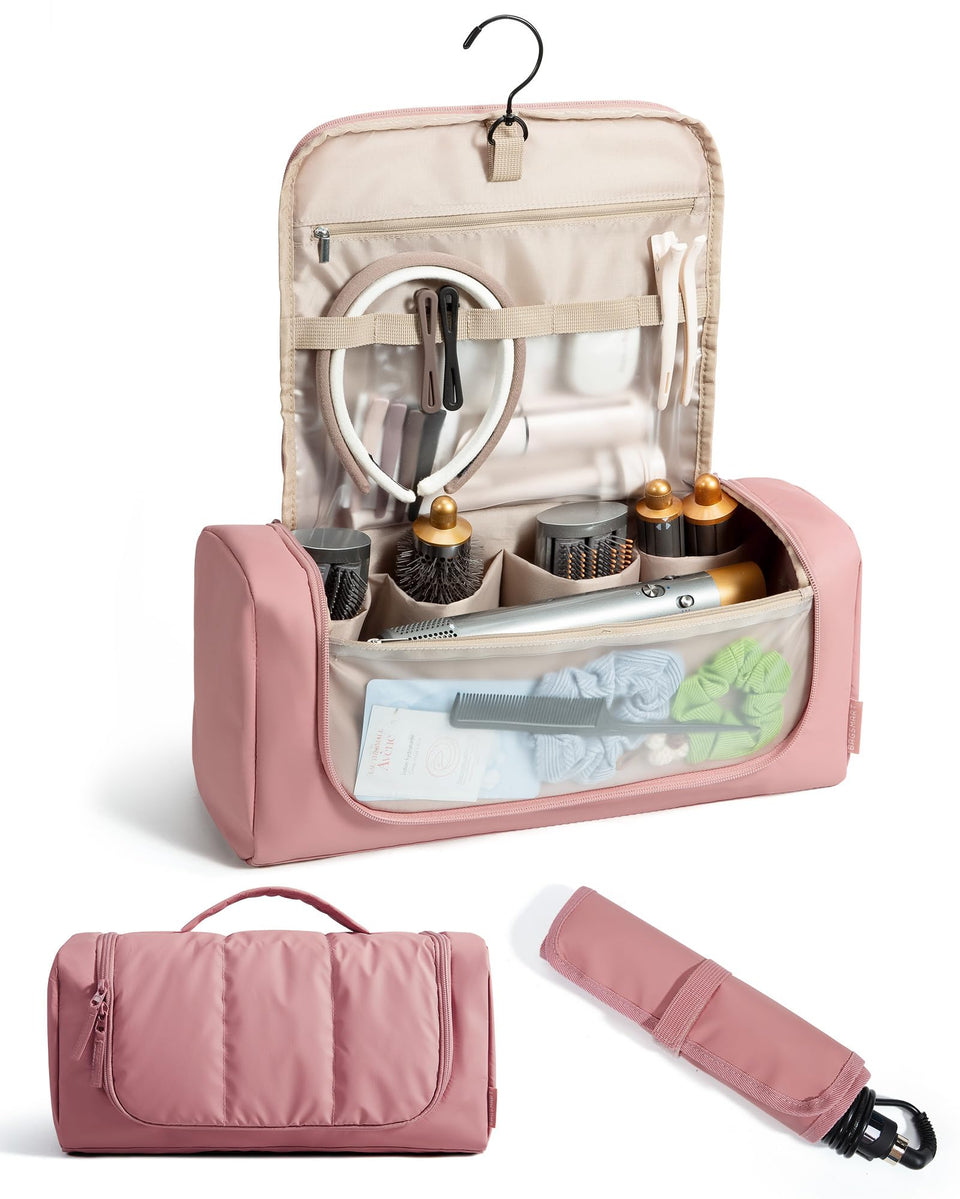 BAGSMART hair tool organizer with Dyson Airwrap case keeps tools neatly stored on the go.