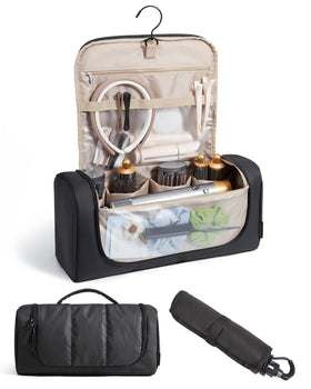 BAGSMART Hair Tool Organizer Dyson Airwrap compartments keep all components neatly stored for travel.