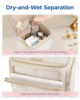 BAGSMART six inner mesh pockets keep toiletries organized on the go