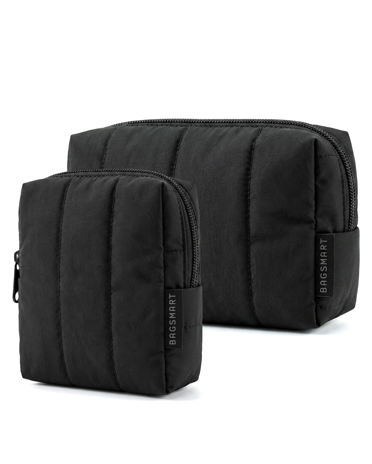 BAGSMART makeup bag duo: large bag with spacious compartments for cosmetics.