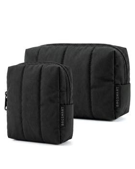 BAGSMART makeup bag duo: large bag with spacious compartments for cosmetics.
