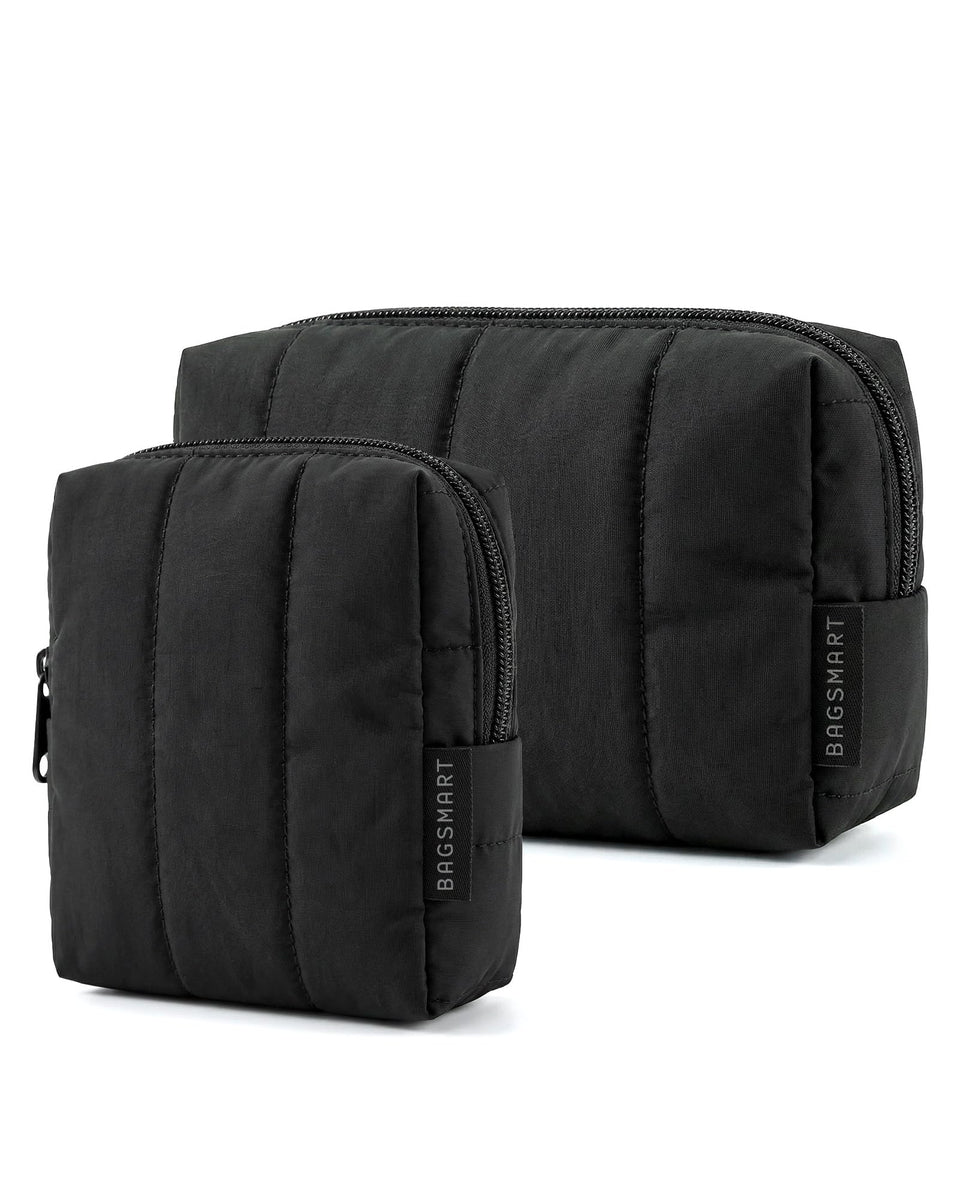 BAGSMART makeup bag duo: large bag with spacious compartments for cosmetics.
