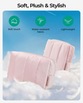 BAGSMART makeup bag duo: water-resistant fabric protects contents.